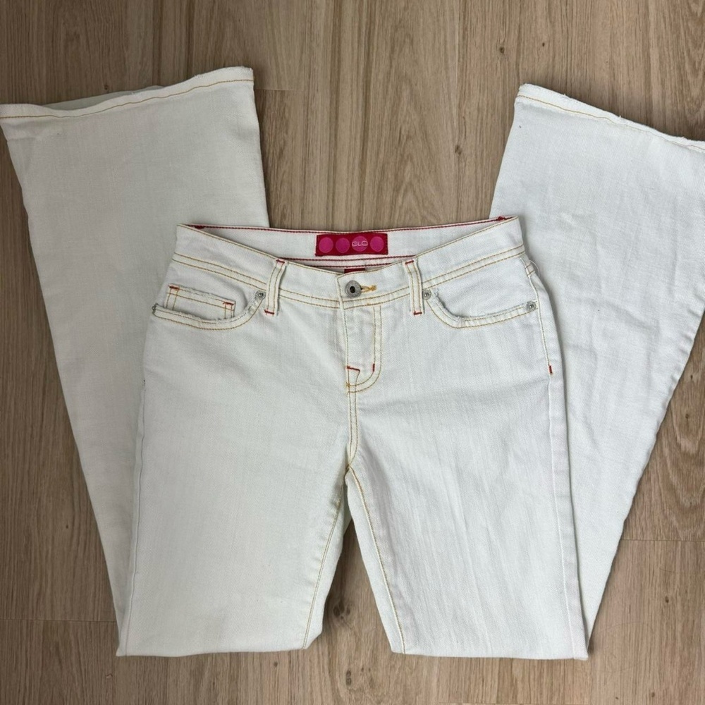 Vintage Y2K GLO white low rise bootcut jeans